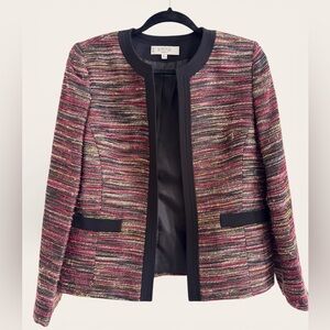 Kasper Women's Pink and Black Tweed Blazer